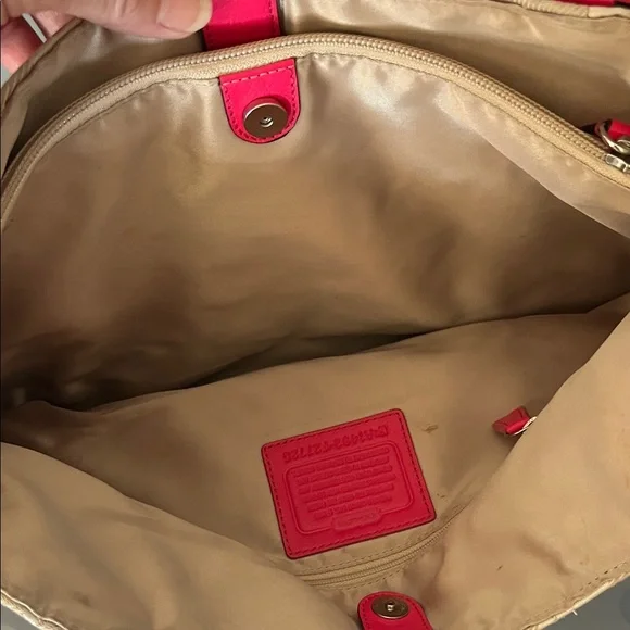 Coach Tan and Pink Shoulder Bag - Picture 3 of 3